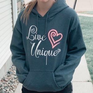 Live unique pink heart hoodie